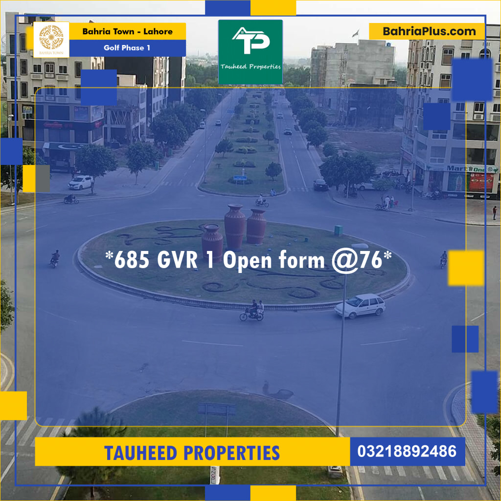 5 Marla Residential Plot for Sale in Golf Phase 1 -  Bahria Town, Lahore - (BP-318603)