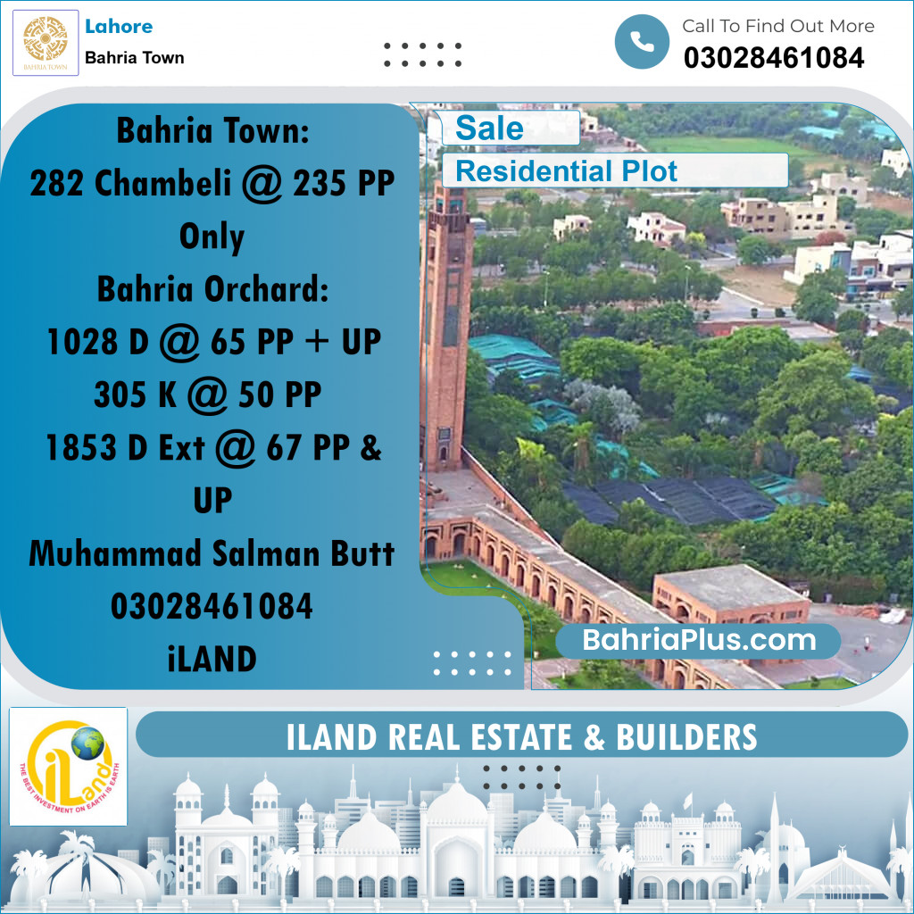 Residential Plot for Sale in Bahria Town, Lahore - (BP-318614)