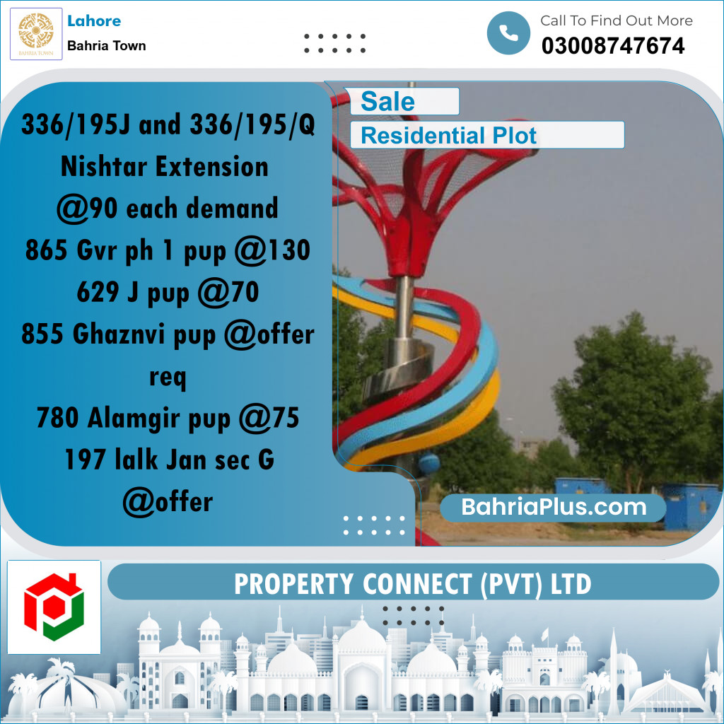 Residential Plot for Sale in Bahria Town, Lahore - (BP-318615)