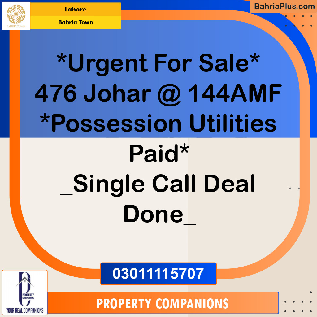 Residential Plot for Sale in Bahria Town, Lahore - (BP-318637)