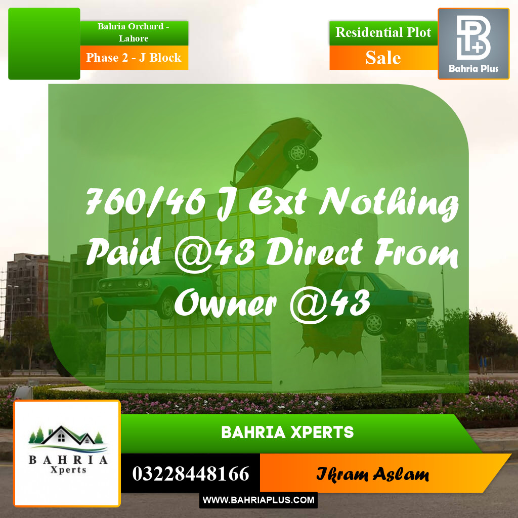 5 Marla Residential Plot for Sale in Phase 2 - J Block -  Bahria Orchard, Lahore - (BP-318661)