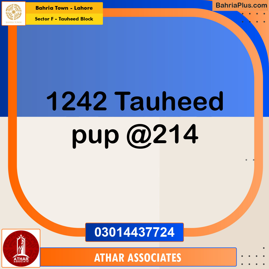 1 Kanal Residential Plot for Sale in Sector F - Tauheed Block -  Bahria Town, Lahore - (BP-318689)