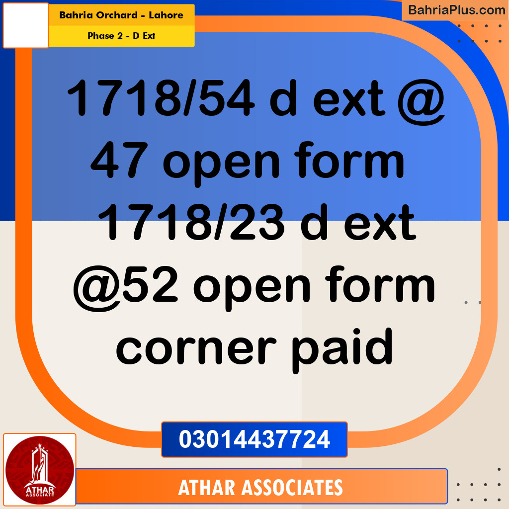 5 Marla Residential Plot for Sale in Phase 2 - D Ext -  Bahria Orchard, Lahore - (BP-318694)