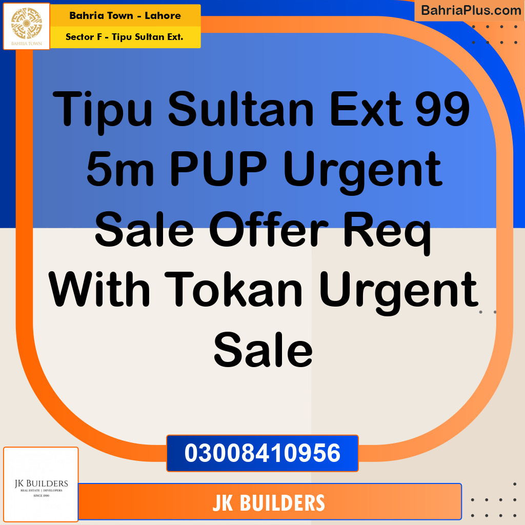 5 Marla Residential Plot for Sale in Sector F - Tipu Sultan Ext. -  Bahria Town, Lahore - (BP-318822)