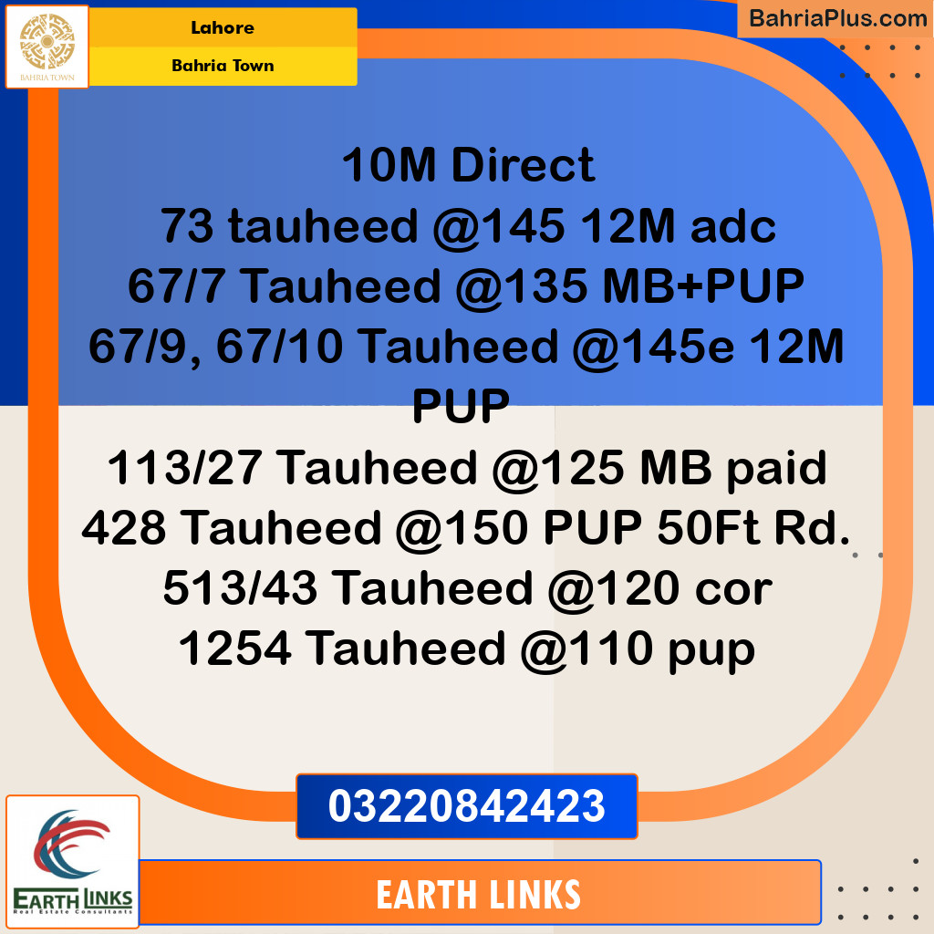 Residential Plot for Sale in Bahria Town, Lahore - (BP-318838)