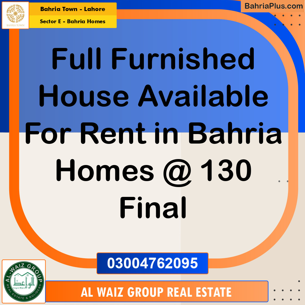 6.5 Marla Residential House for Rent in Sector E - Bahria Homes -  Bahria Town, Lahore - (BP-318860)