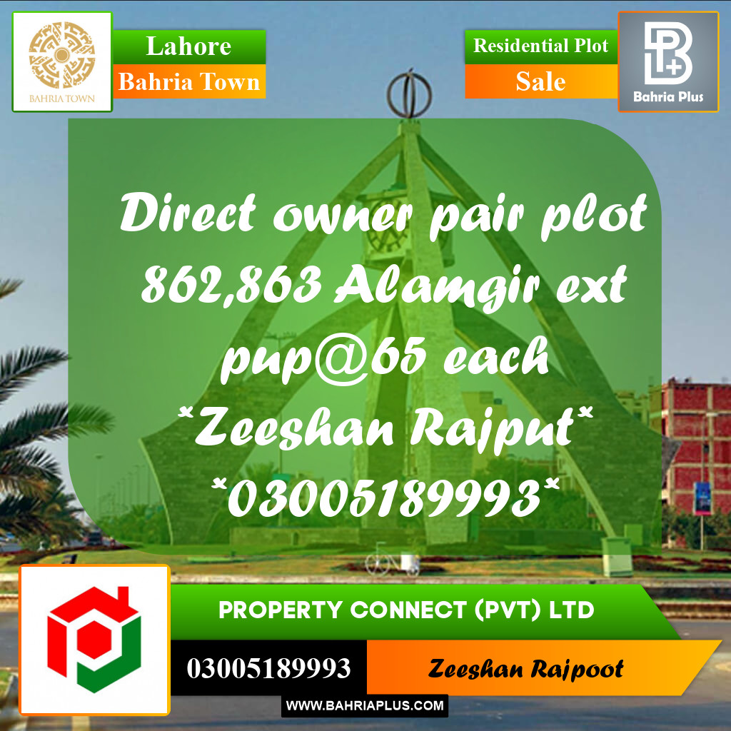 Residential Plot for Sale in Bahria Town, Lahore - (BP-318885)