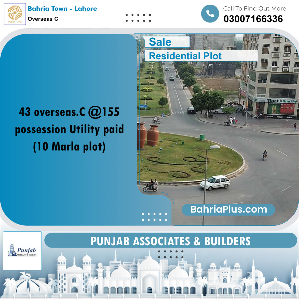 Residential Plot for Sale in Overseas C -  Bahria Town, Lahore - (BP-318941)