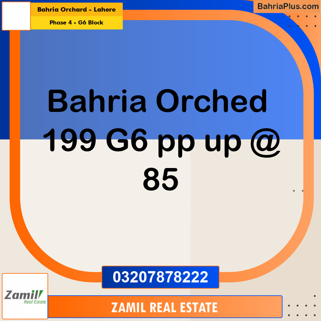 10 Marla Residential Plot for Sale in Phase 4 - G6 Block -  Bahria Orchard, Lahore - (BP-318972)