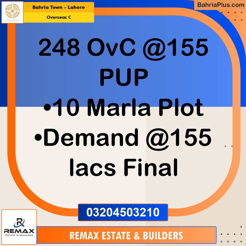 10 Marla Residential Plot for Sale in Overseas C -  Bahria Town, Lahore - (BP-318980)