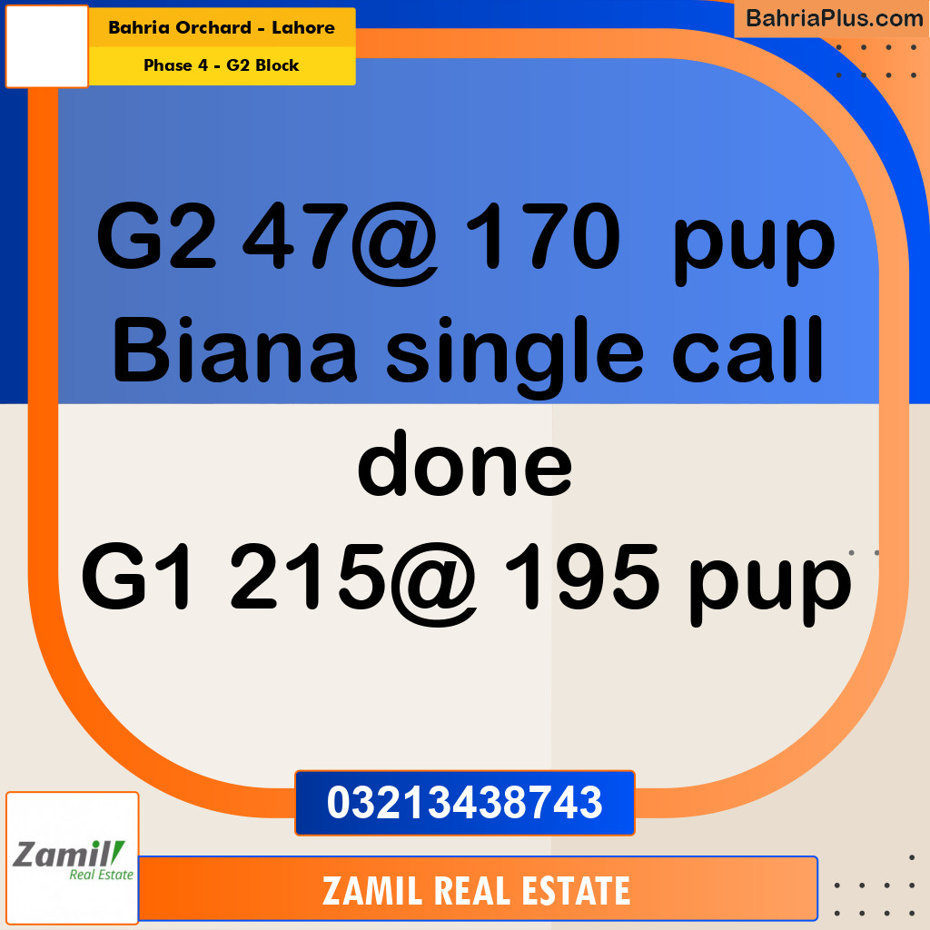 1 Kanal Residential Plot for Sale in Phase 4 - G2 Block -  Bahria Orchard, Lahore - (BP-318996)