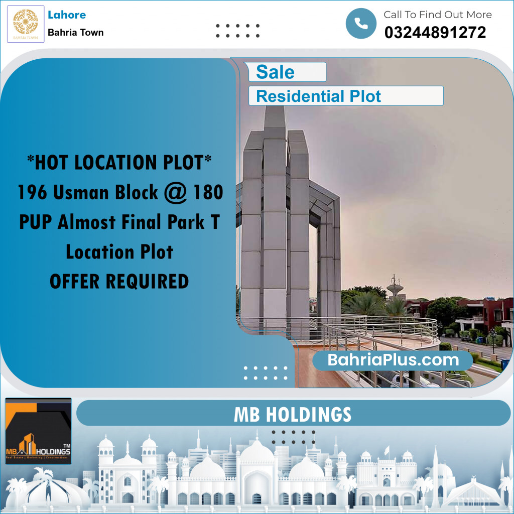 Residential Plot for Sale in Bahria Town, Lahore - (BP-319014)
