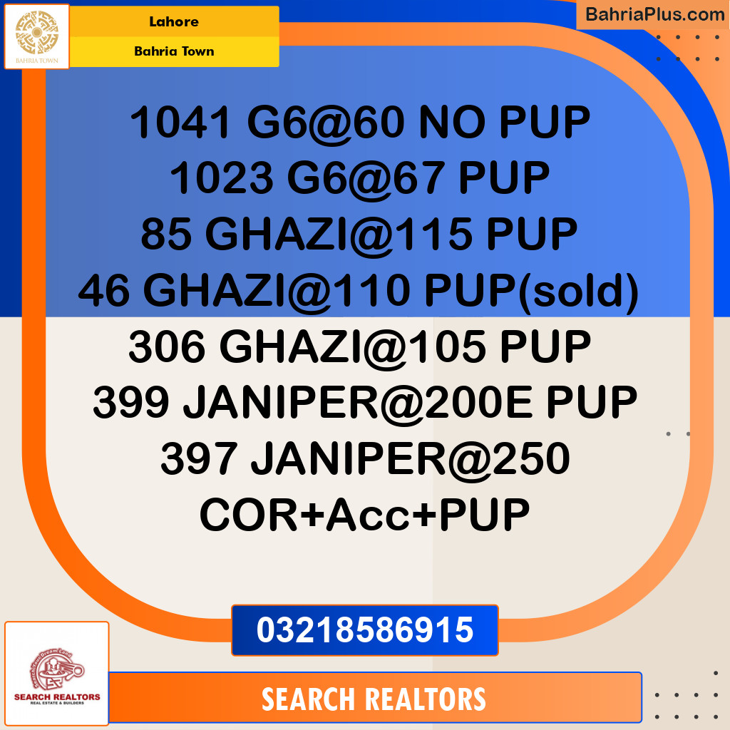 Residential Plot for Sale in Bahria Town, Lahore - (BP-319081)