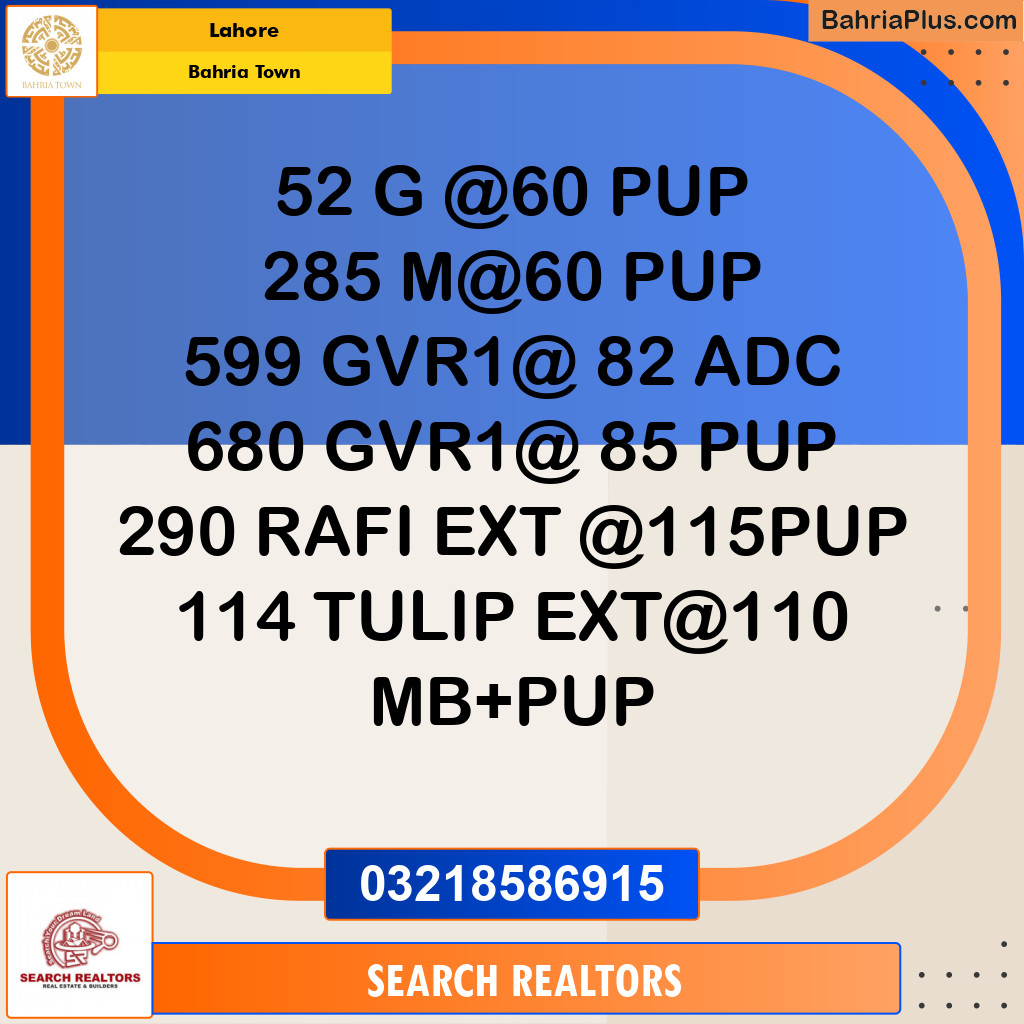Residential Plot for Sale in Bahria Town, Lahore - (BP-319085)