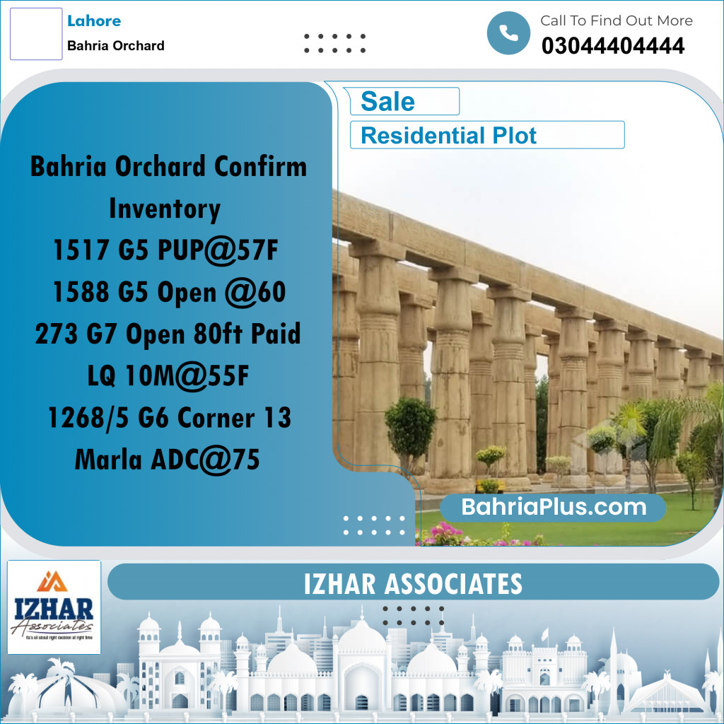 Residential Plot for Sale in Bahria Orchard, Lahore - (BP-319265)