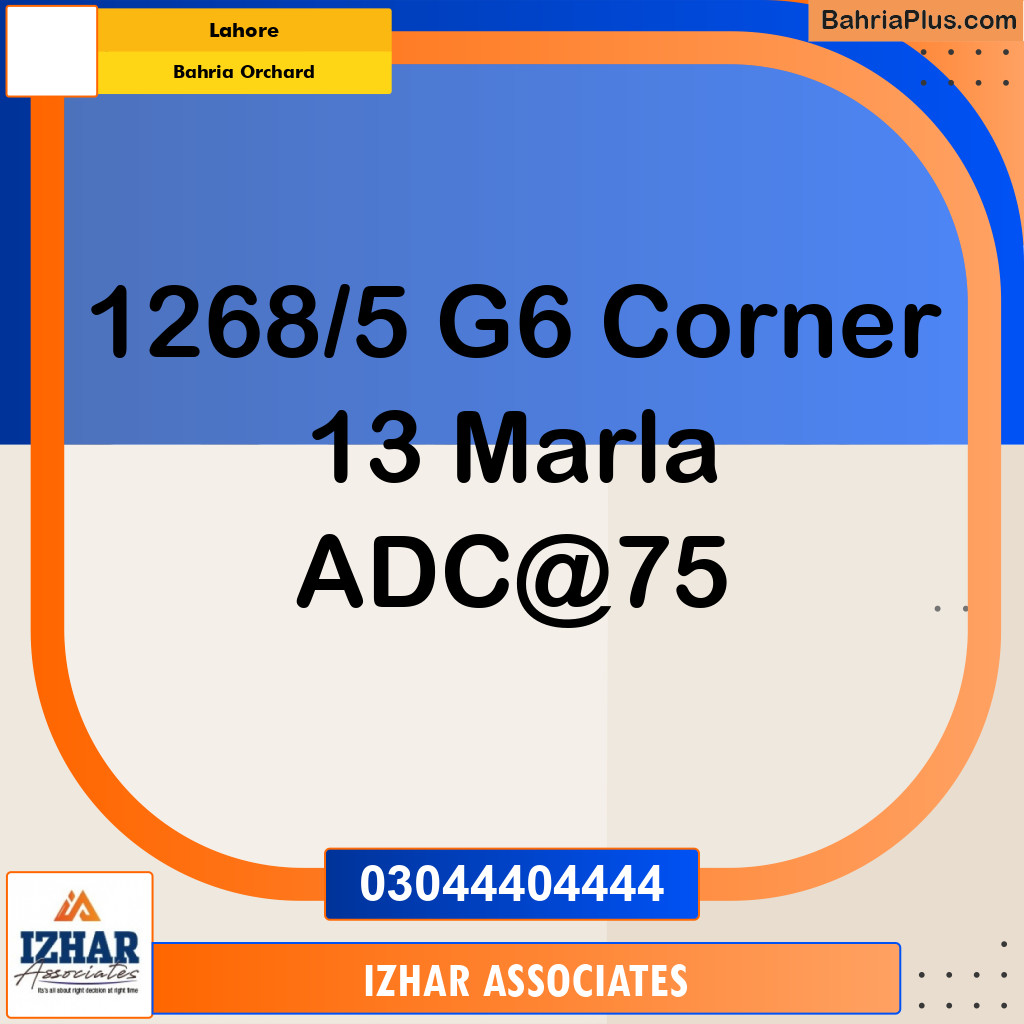 13 Marla Residential Plot for Sale in Bahria Orchard, Lahore - (BP-319269)