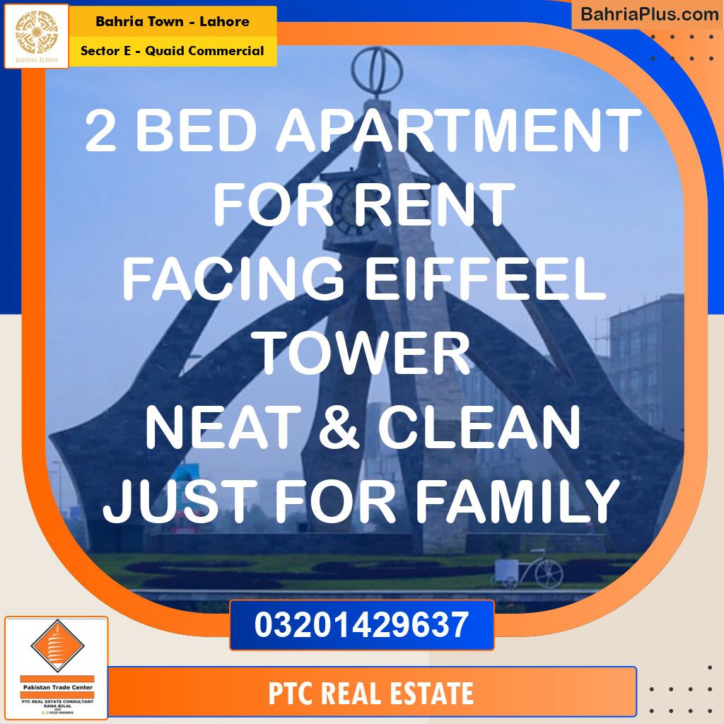 550 Sq. Ft. Residential Apartment for Rent in Sector E - Quaid Commercial -  Bahria Town, Lahore - (BP-319373)
