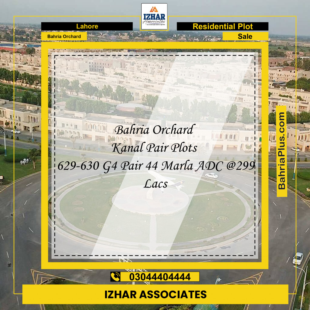 44 Marla Residential Plot for Sale in Bahria Orchard, Lahore - (BP-319403)