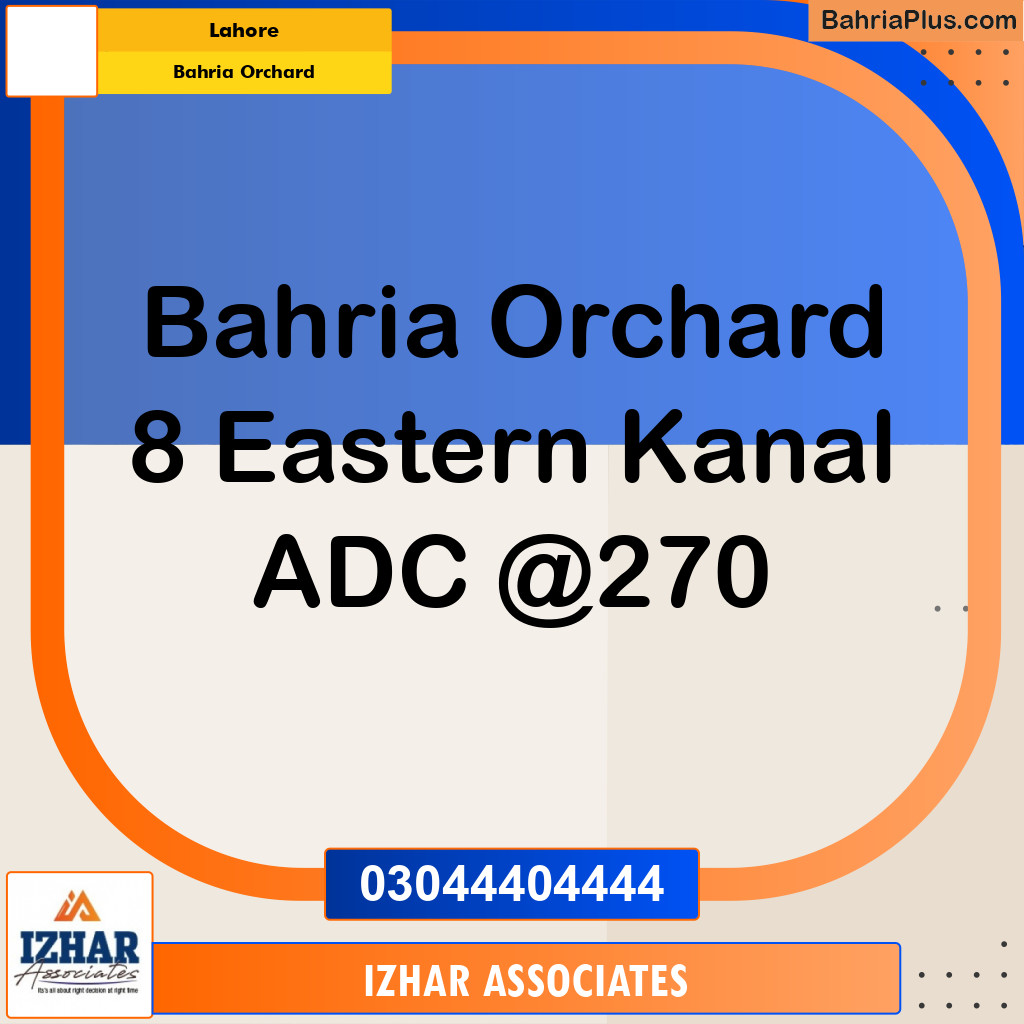20 Marla Residential Plot for Sale in Bahria Orchard, Lahore - (BP-319407)