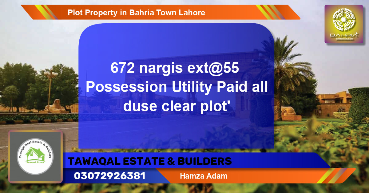 Residential Plot for Sale in Bahria Town, Lahore - (BP-31942)