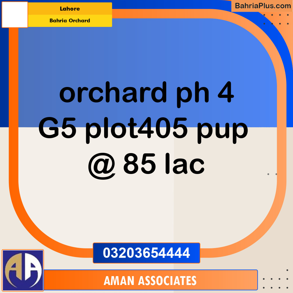 Residential Plot for Sale in Bahria Orchard, Lahore - (BP-320250)