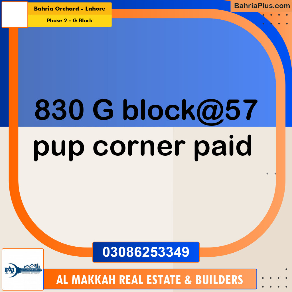 5 Marla Residential Plot for Sale in Phase 2 - G Block -  Bahria Orchard, Lahore - (BP-320253)