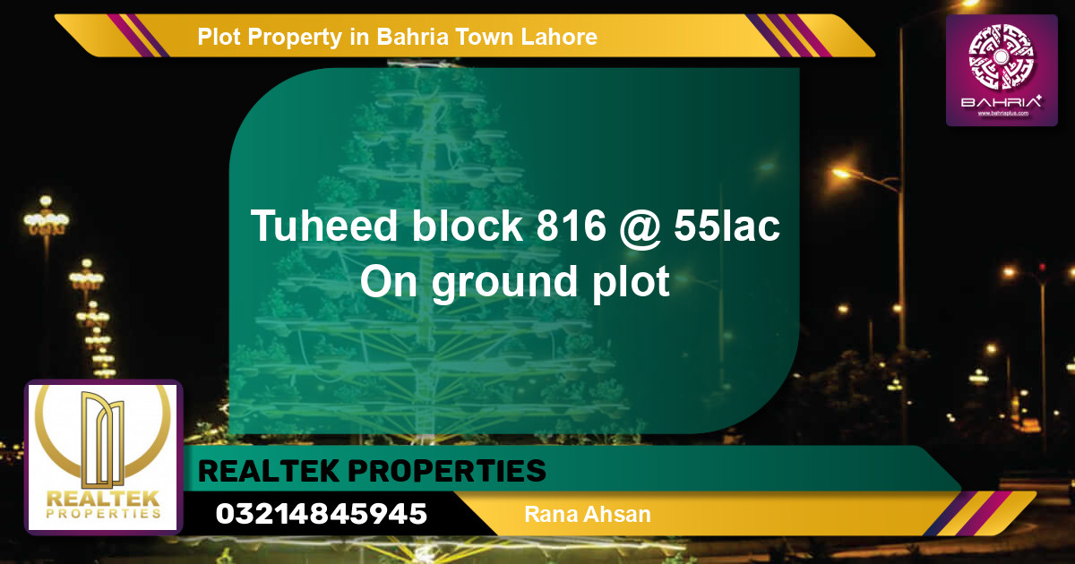Residential Plot for Sale in Bahria Town, Lahore - (BP-32173)