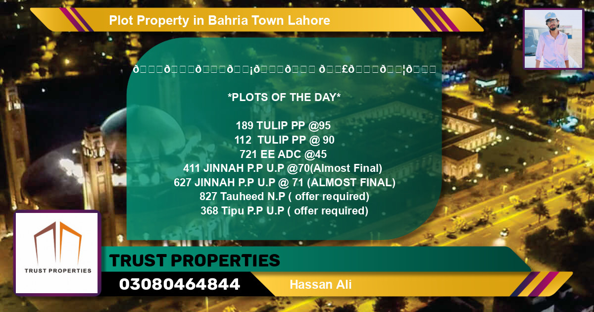 Residential Plot for Sale in Bahria Town, Lahore - (BP-32176)