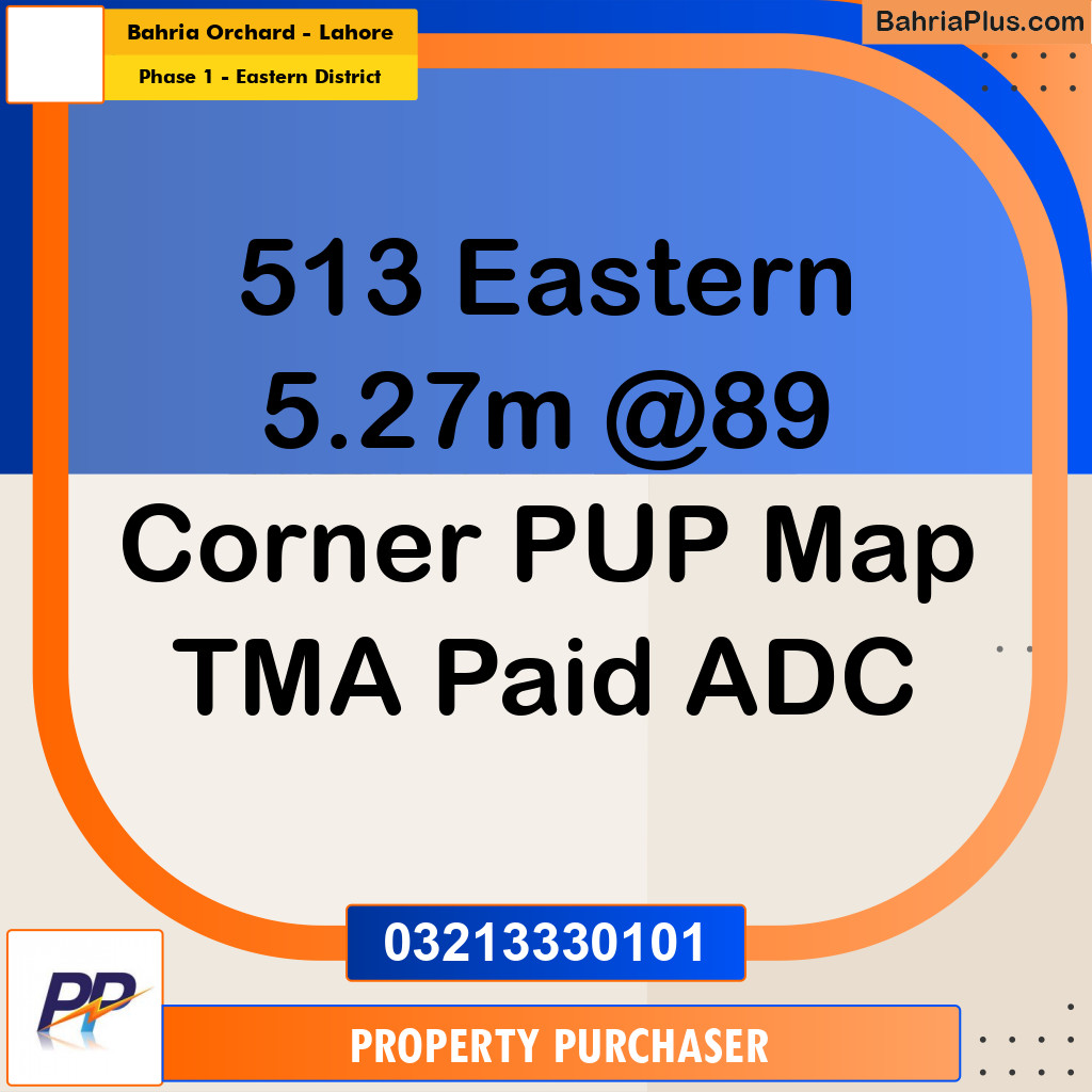 5 Marla Residential Plot for Sale in Phase 1 - Eastern District -  Bahria Orchard, Lahore - (BP-322461)