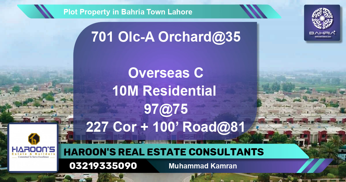 Residential Plot for Sale in Bahria Town, Lahore - (BP-32492)