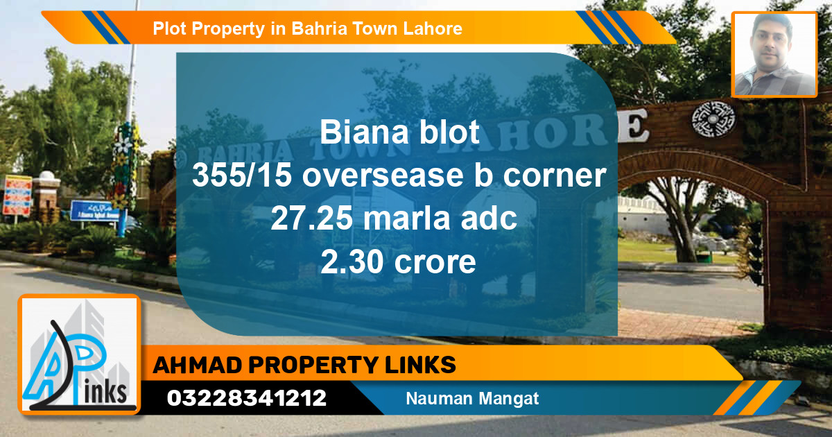 Residential Plot for Sale in Bahria Town, Lahore - (BP-32493)