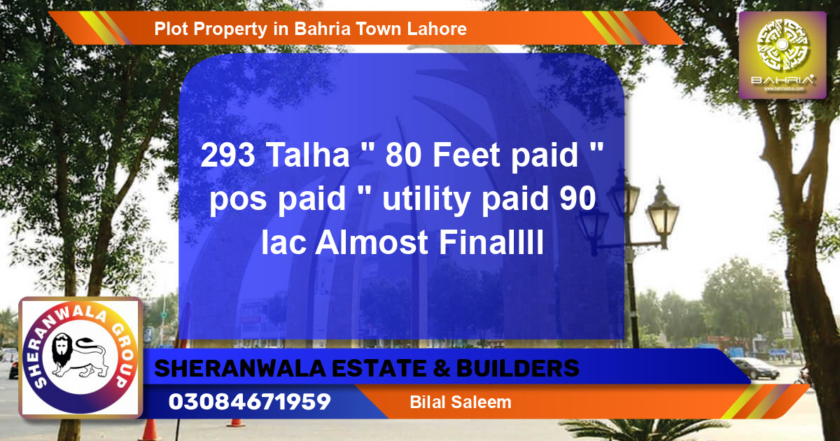 Residential Plot for Sale in Bahria Town, Lahore - (BP-32499)