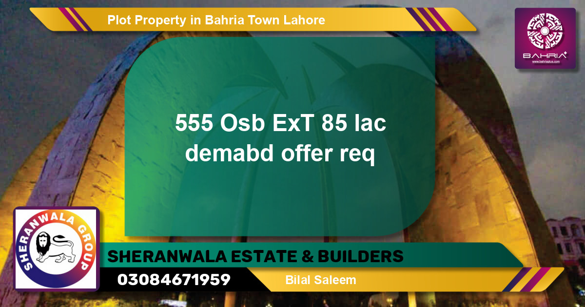 Residential Plot for Sale in Bahria Town, Lahore - (BP-32500)