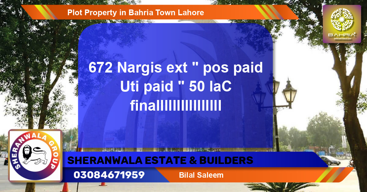 Residential Plot for Sale in Bahria Town, Lahore - (BP-32502)