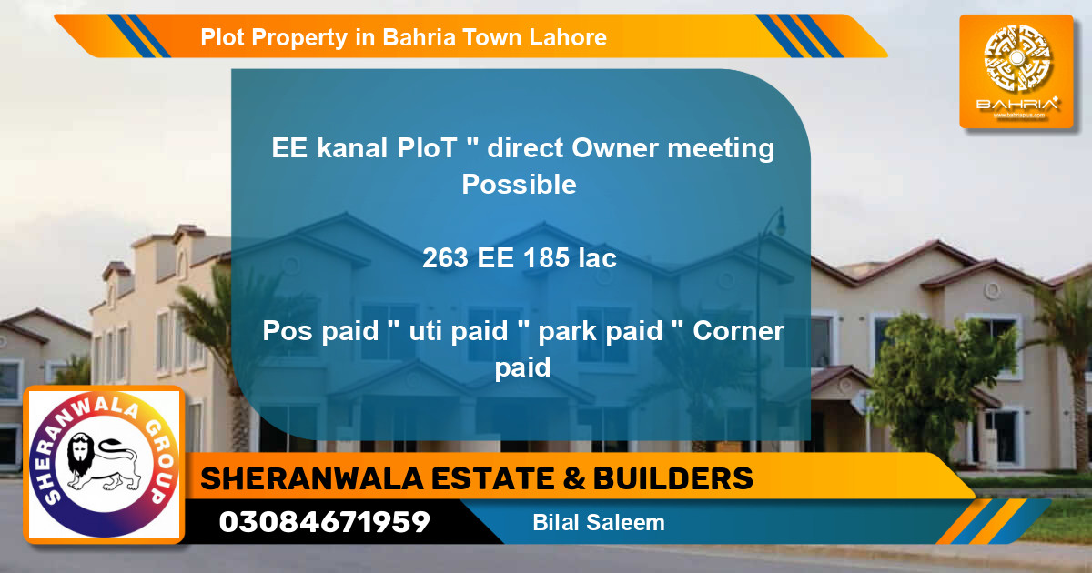Residential Plot for Sale in Bahria Town, Lahore - (BP-32504)