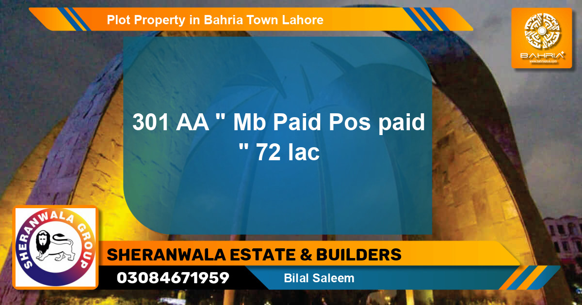 Residential Plot for Sale in Bahria Town, Lahore - (BP-32509)