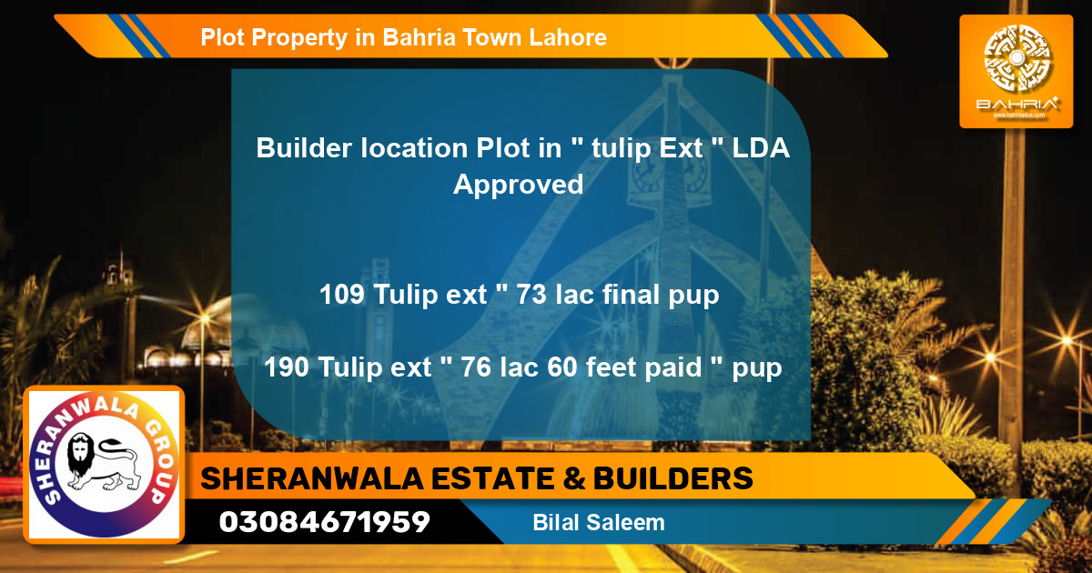 Residential Plot for Sale in Bahria Town, Lahore - (BP-32511)