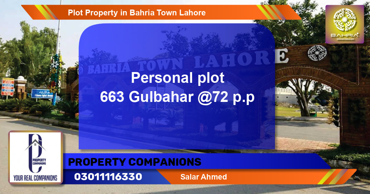 Residential Plot for Sale in Bahria Town, Lahore - (BP-32516)