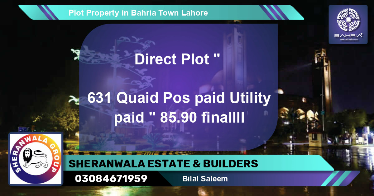 Residential Plot for Sale in Bahria Town, Lahore - (BP-32517)