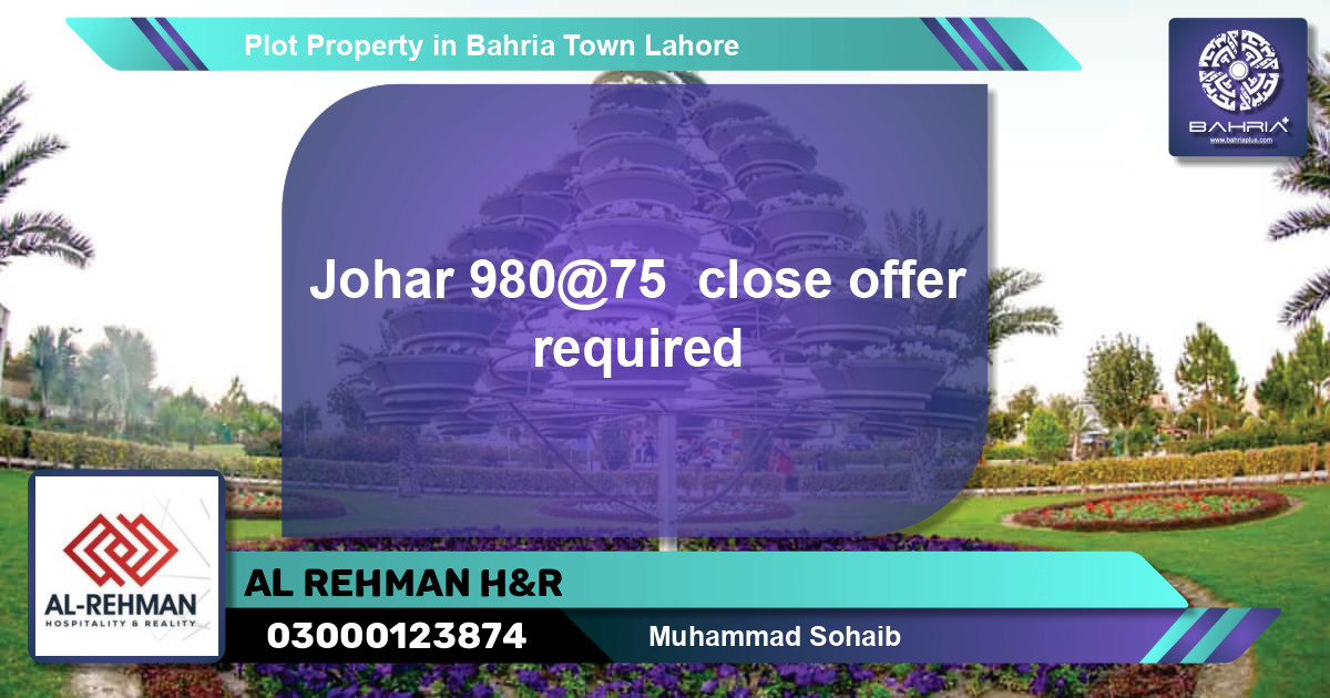Residential Plot for Sale in Bahria Town, Lahore - (BP-32520)