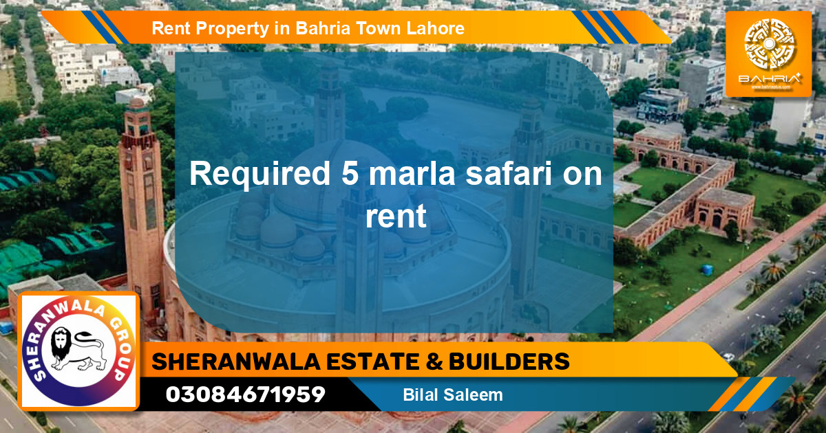 Residential Property for Rent in Bahria Town, Lahore - (BP-32593)
