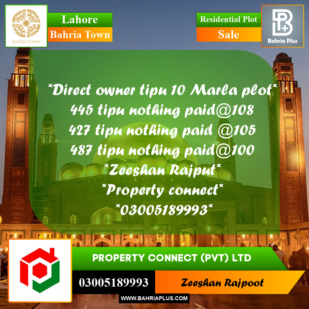 Residential Plot for Sale in Bahria Town, Lahore - (BP-326183)