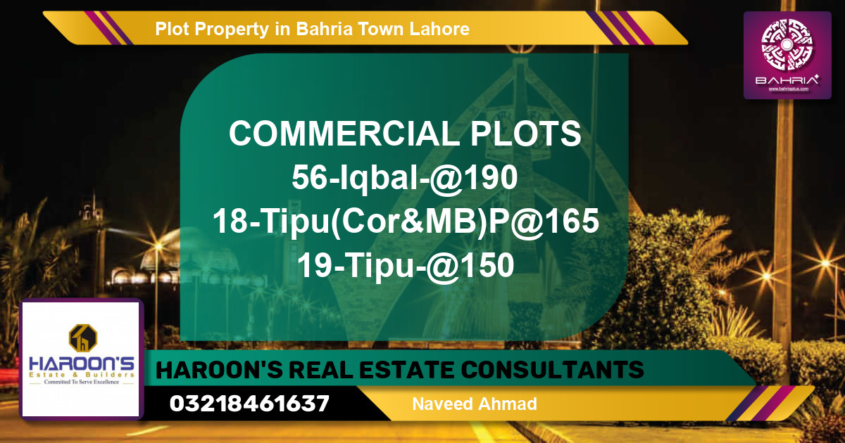 Commercial Plot for Sale in Bahria Town, Lahore - (BP-32662)