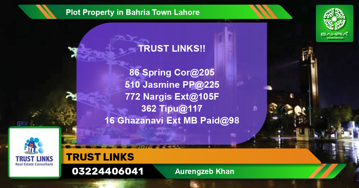 Residential Plot for Sale in Bahria Town, Lahore - (BP-32670)