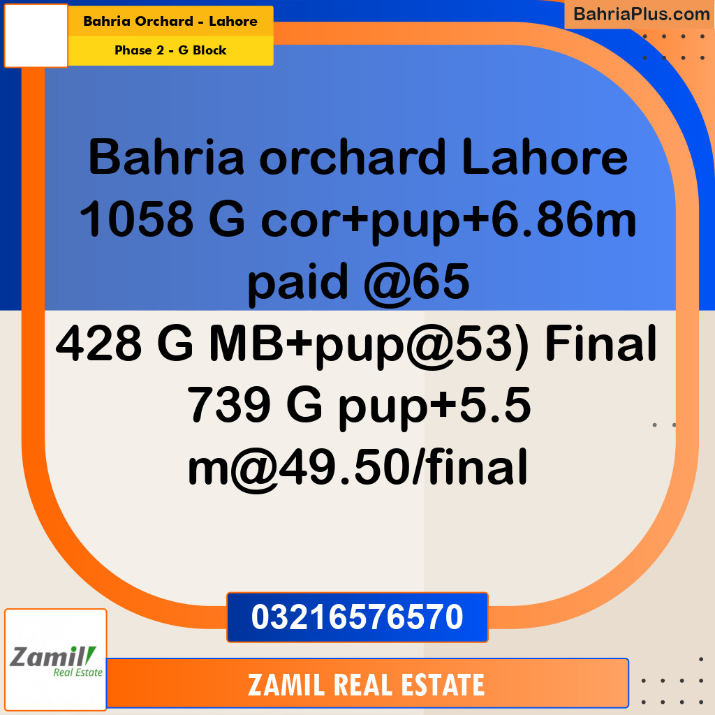 5 Marla Residential Plot for Sale in Phase 2 - G Block -  Bahria Orchard, Lahore - (BP-326703)