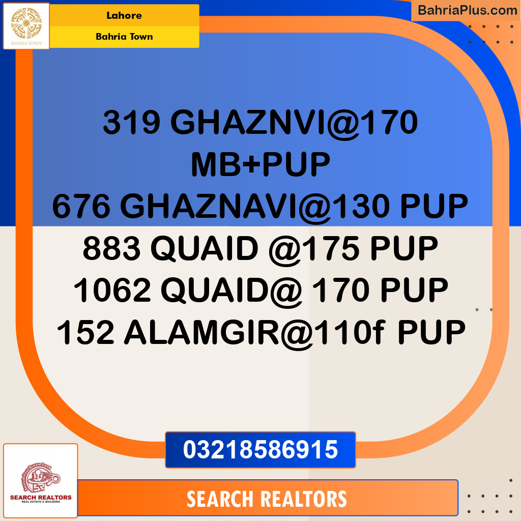 Residential Plot for Sale in Bahria Town, Lahore - (BP-326830)