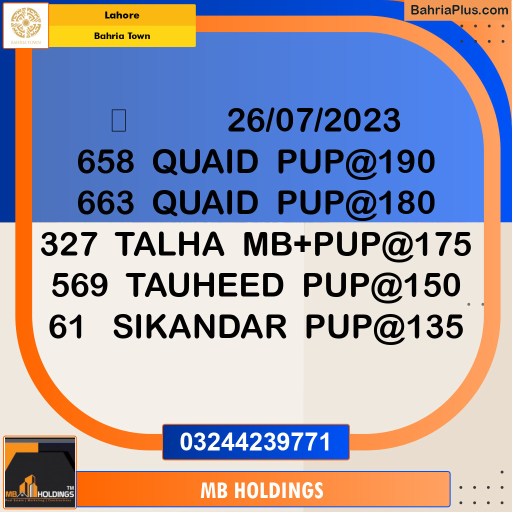 Residential Plot for Sale in Bahria Town, Lahore - (BP-326845)
