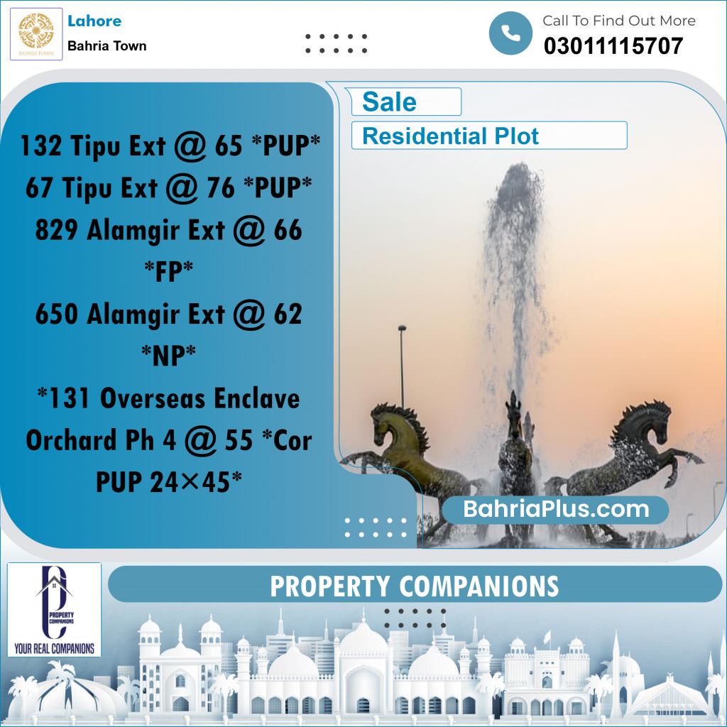 Residential Plot for Sale in Bahria Town, Lahore - (BP-327012)