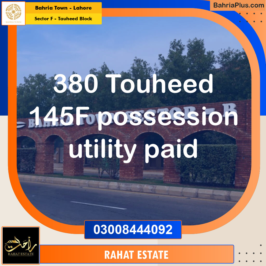 10 Marla Residential Plot for Sale in Sector F - Tauheed Block -  Bahria Town, Lahore - (BP-328080)