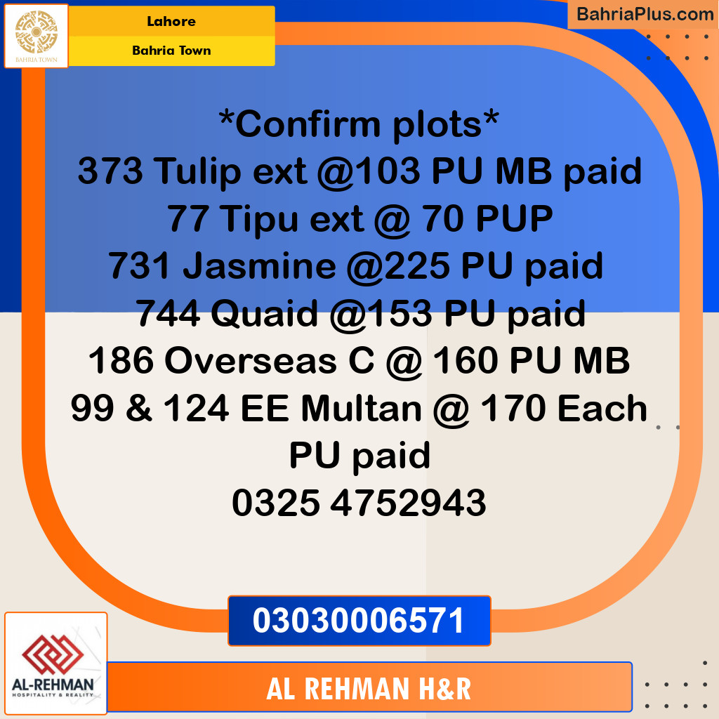 5 Marla Residential Plot for Sale in Bahria Town, Lahore - (BP-328099)